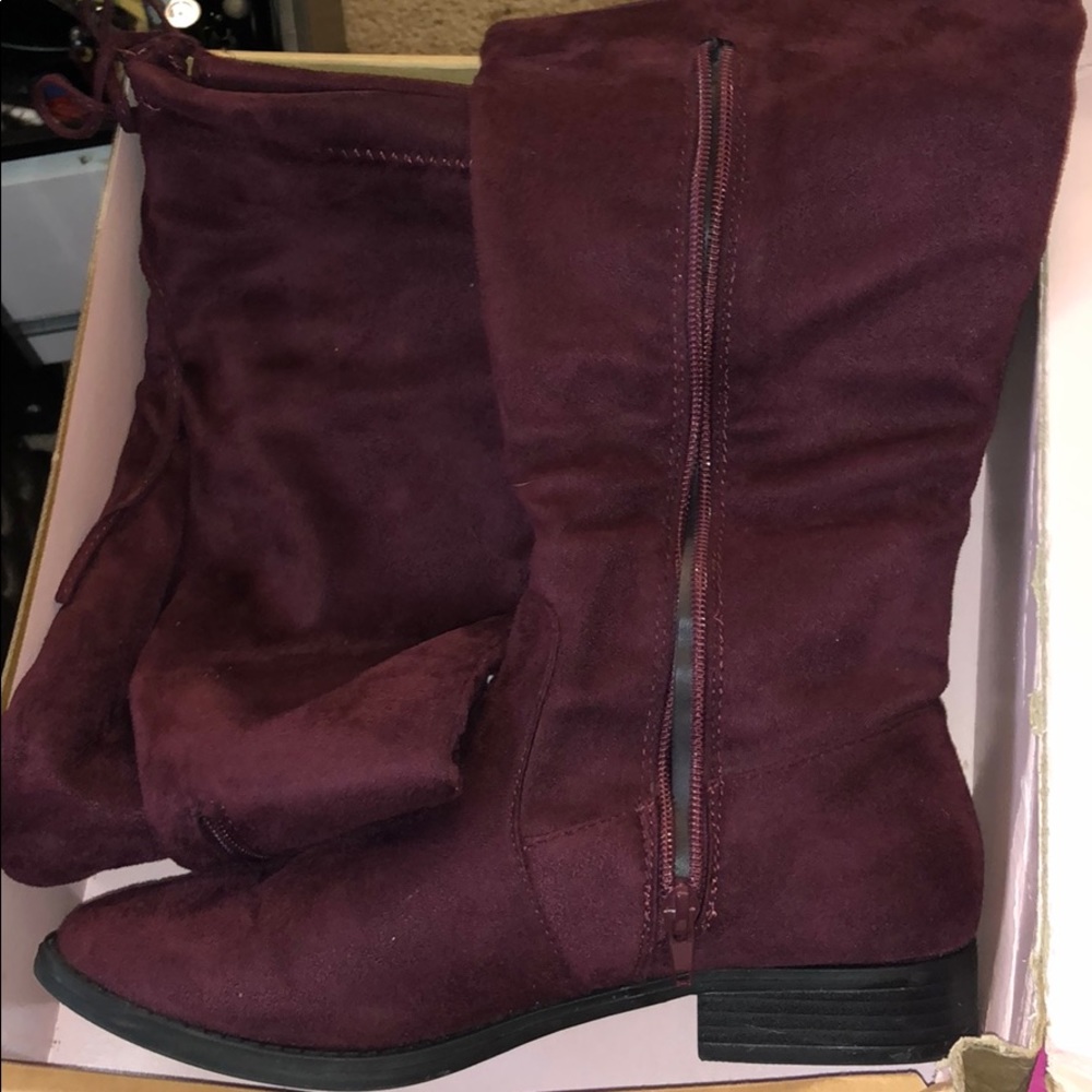 Knee high burgundy boots